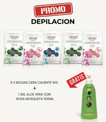 Pack 5kg Cera Caliente Cibelesthetic + Gel Aloe GRATIS 🍯