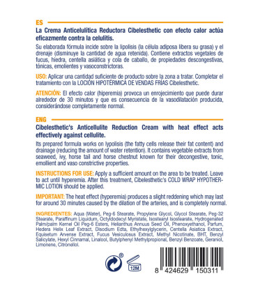 Crema Anticelulítica 🔥 Reductora Cibelesthetic 1000ml Profesional