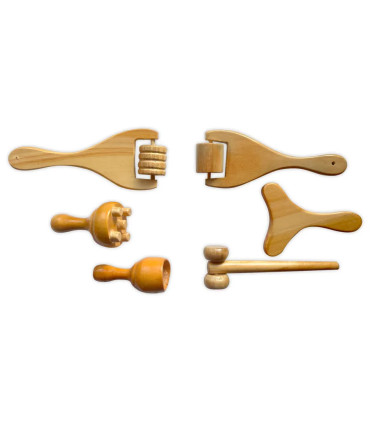 Kit de maderoterapia facial 6 piezas