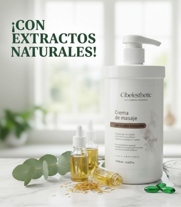 Crema de Masaje 🌿 Aceites Esenciales Cibelesthetic 1000ml