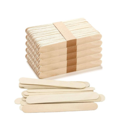 Espátulas Madera Cera 15cm 🪵 Pollié Depresores 100uds